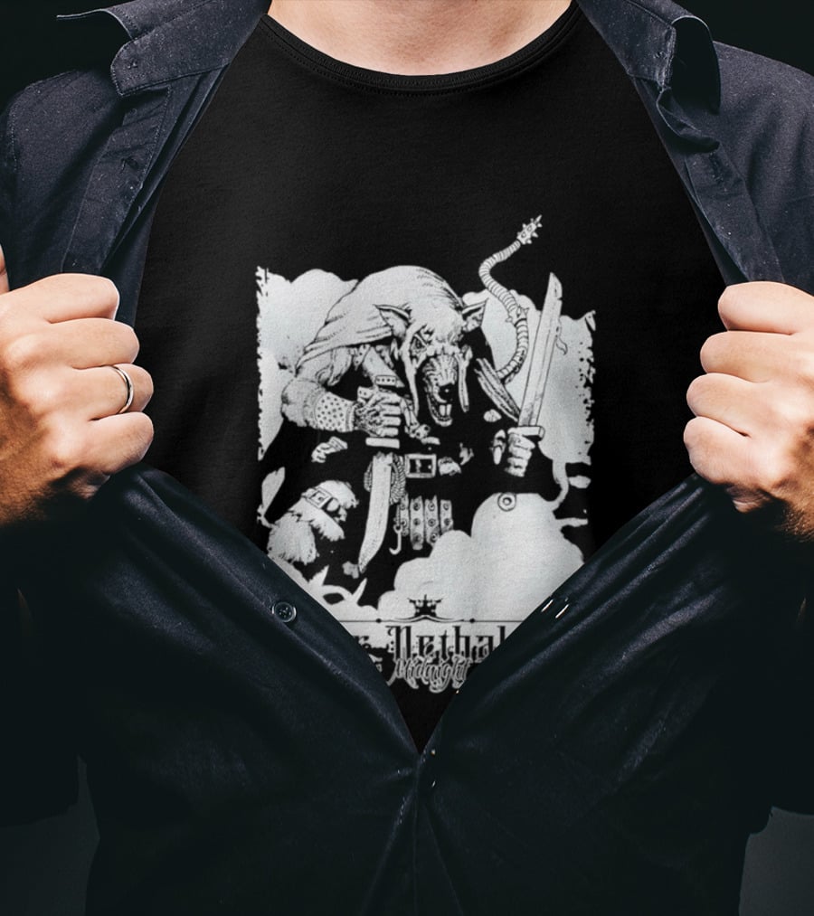 Ker Nethalas Into The Midnight Throne Rat Warrior Sword And Dagger Creature T-Shirt