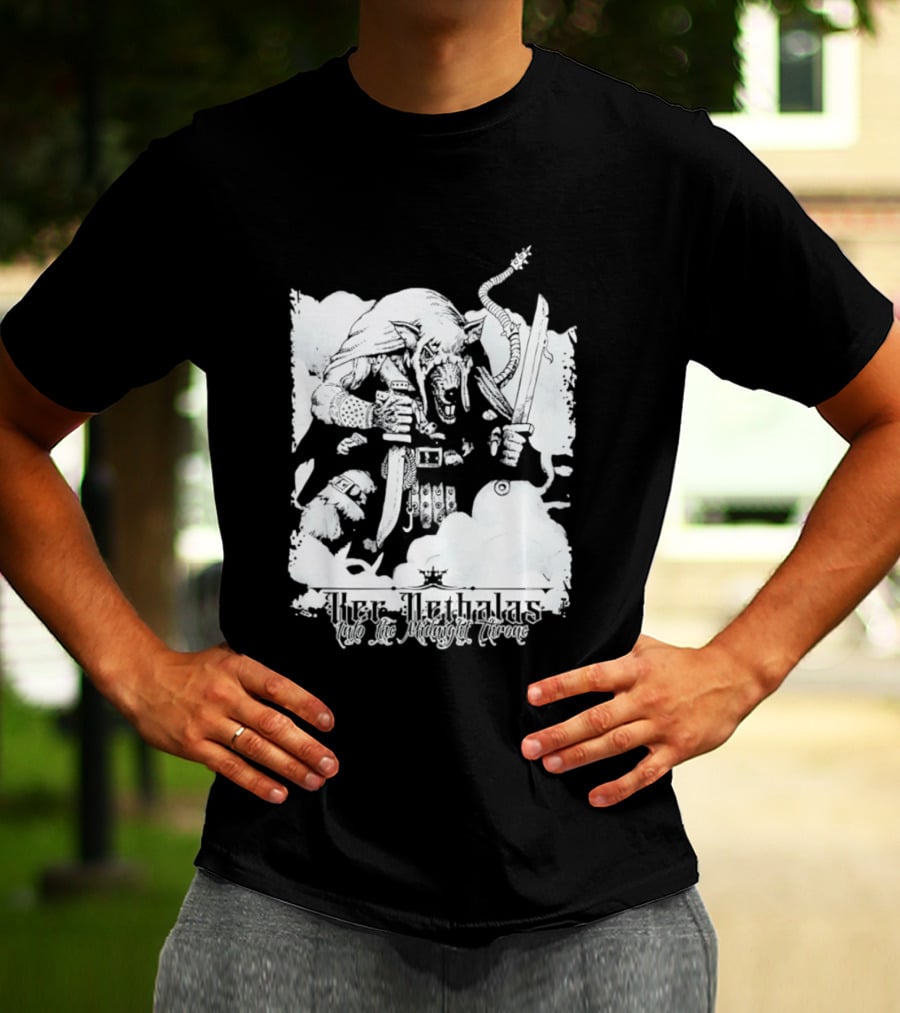 Ker Nethalas Into The Midnight Throne Rat Warrior Sword And Dagger Creature T-Shirt