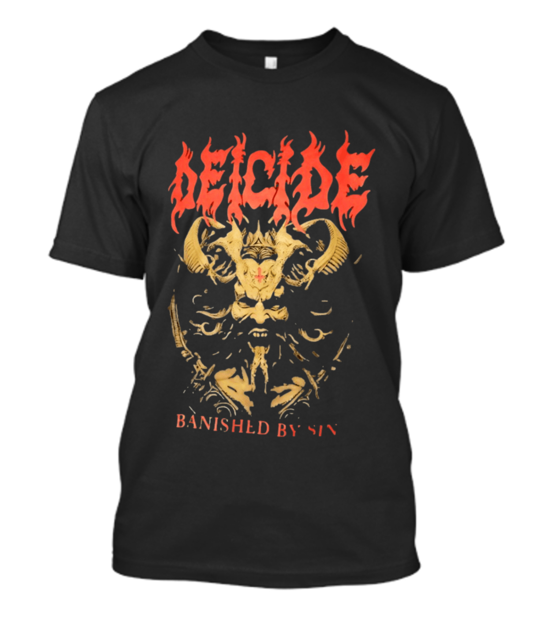 Deicide Banished By Sin Skull And Horns Death Metal T-Shirt