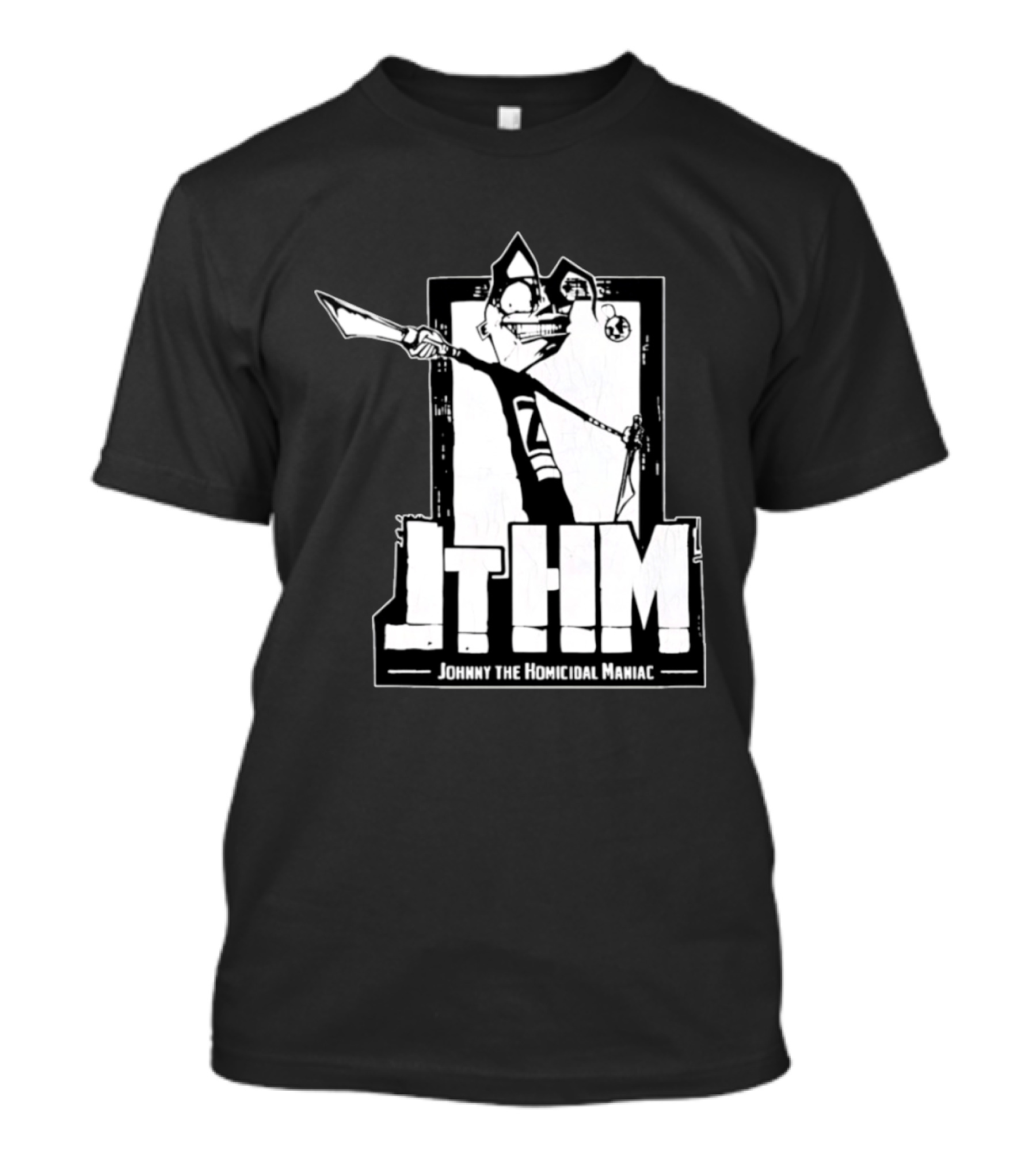 JTHM Johnny The Homicidal Maniac Distressed Black And White Comic T-Shirt