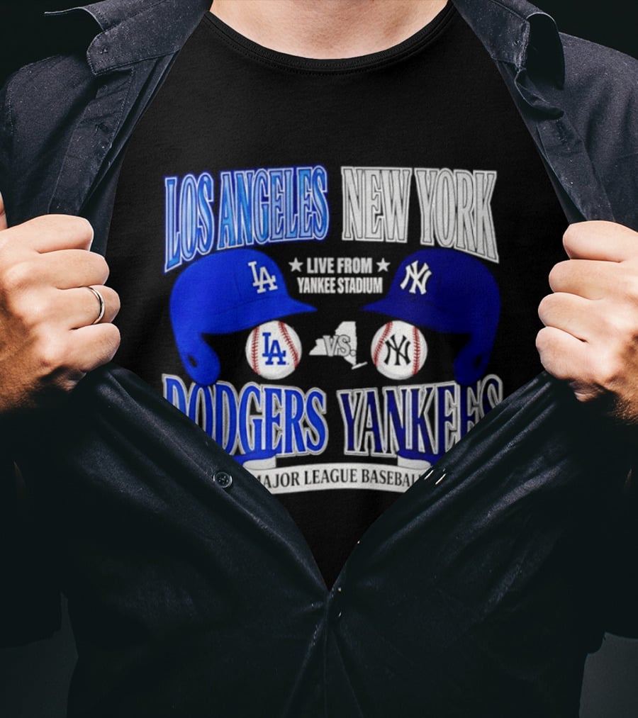 Los Angeles Dodgers Vs New York Yankees Live From Yankee Stadium Major League Baseball T-Shirt