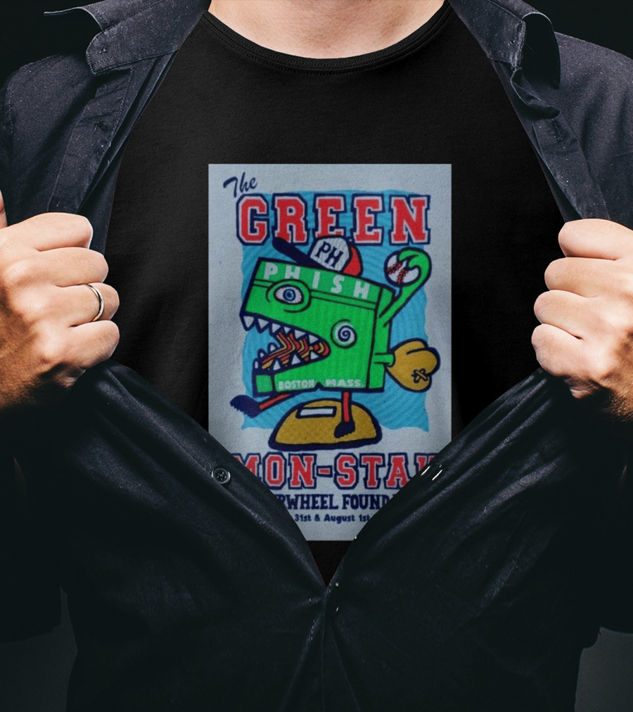 The WaterWheel Foundation The GREEN MON STAH Phish Fenway Park Boston July 31st August 1st 2026 T-Shirt
