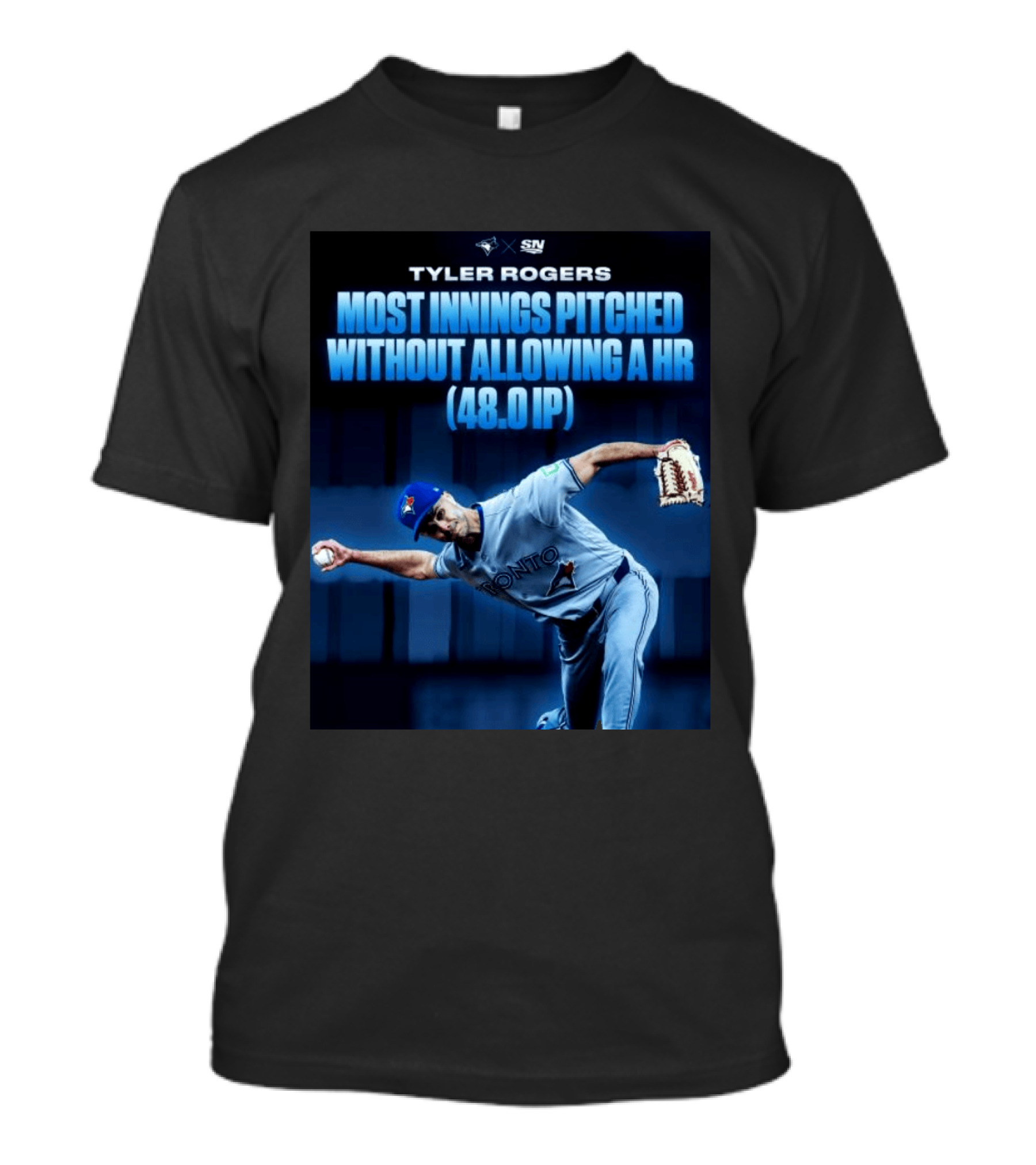 Tyler Rogers Most Innings Pitched Without Allowing A HR 48.0 IP Toronto T-Shirt