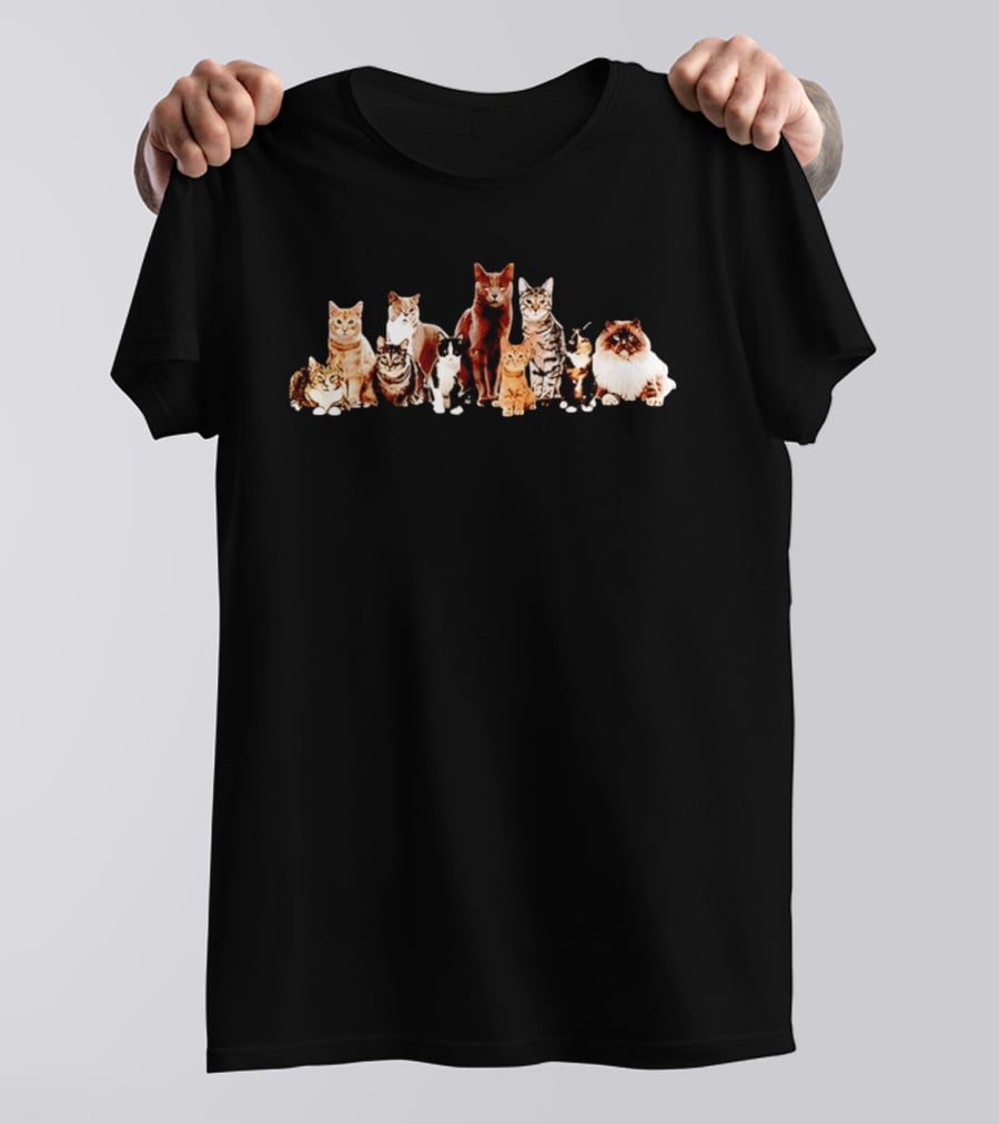 Diverse Feline Kittens Group Cat Lover T-Shirt