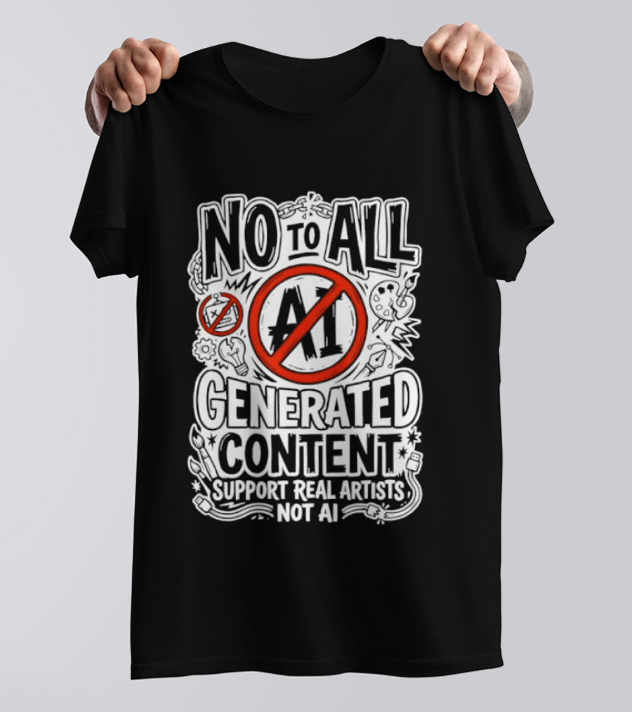 No To All AI Generated Content Support Real Artists Not AI T-Shirt