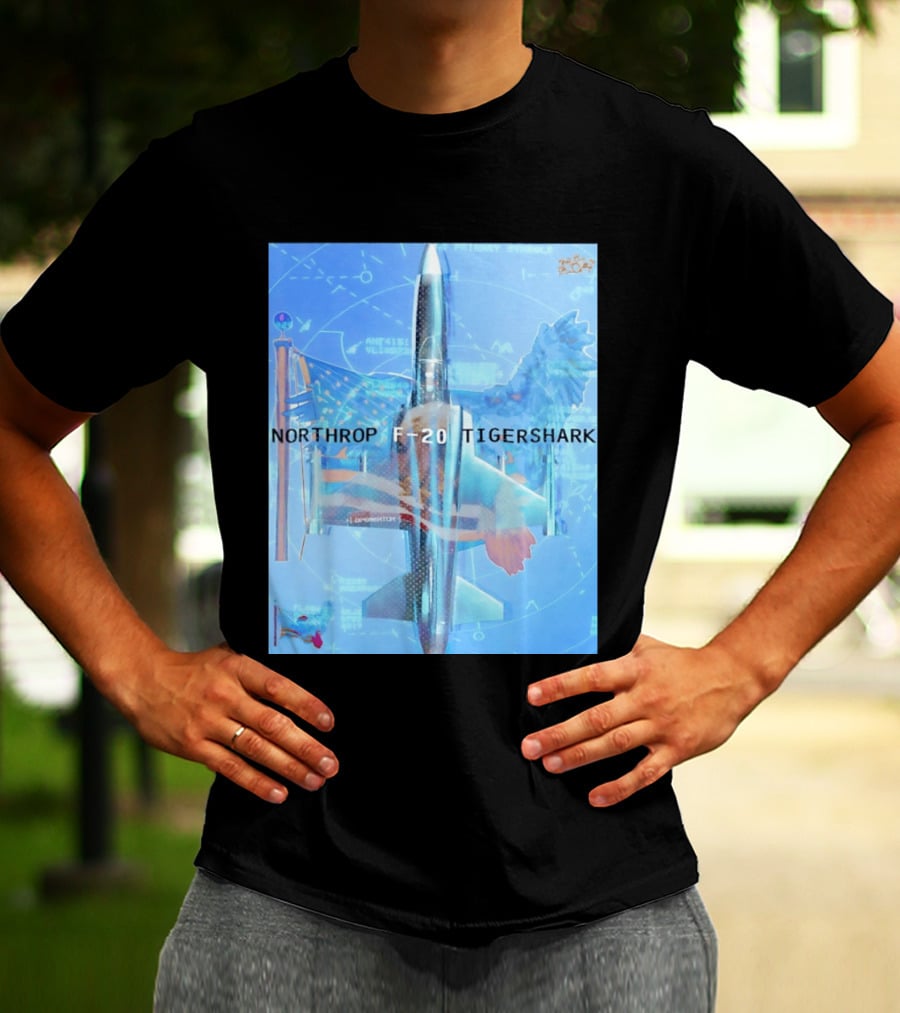 Northrop F 20 Tigershark Fighter Jet Aviation Digital Art And Aerospace T-Shirt