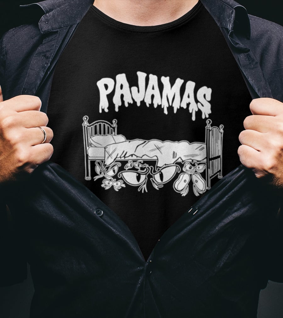 Pajamas Bed With Spooky Scary Eyes T-Shirt