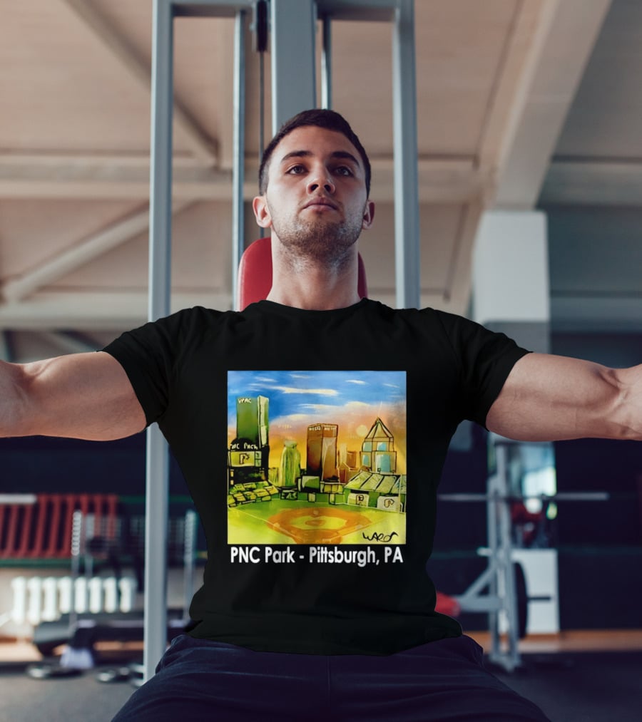 PNC Park Pittsburgh PA Baseball Skyline Art Print T-Shirt
