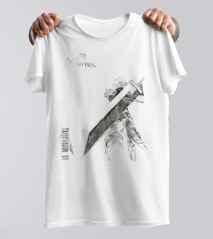 Cloud Strife Final Fantasy VII Tax Evasion IRS T-Shirt