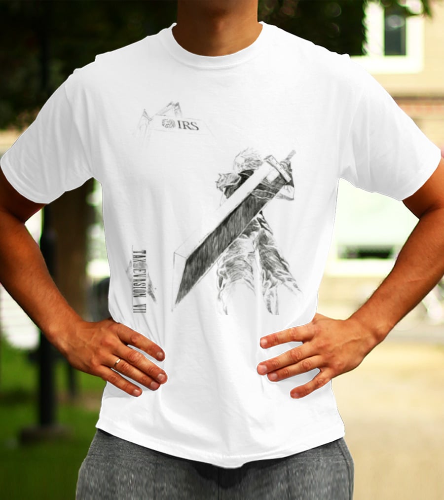 Cloud Strife Final Fantasy VII Tax Evasion IRS T-Shirt