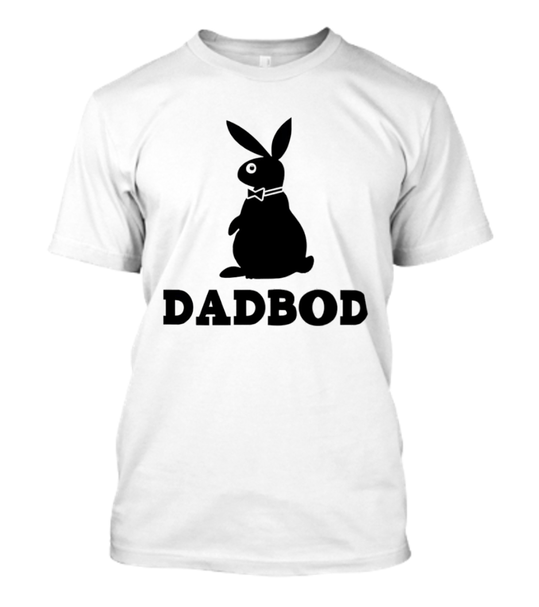 Dadbod Bunny Rabbit Dad Bod Fatherhood Humor Bow Tie T-Shirt