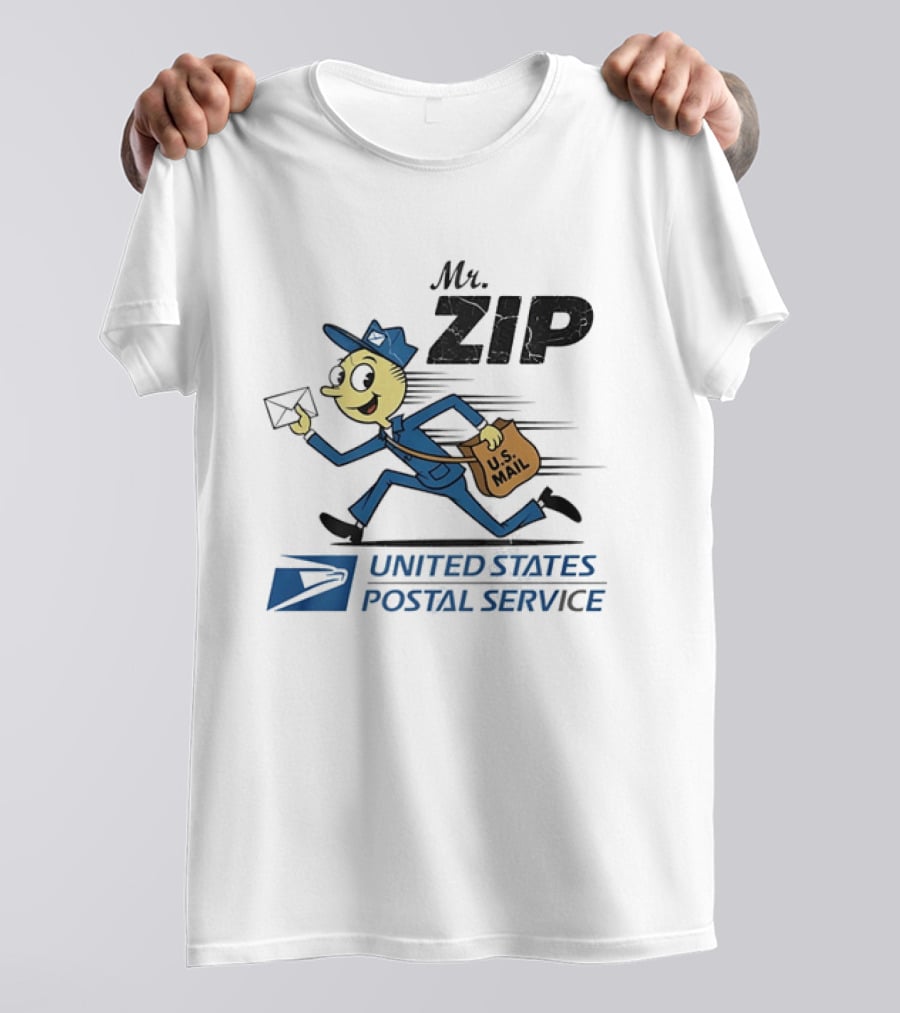 Mr ZIP USPS Retro Distressed U.S. Mail Carrier T-Shirt