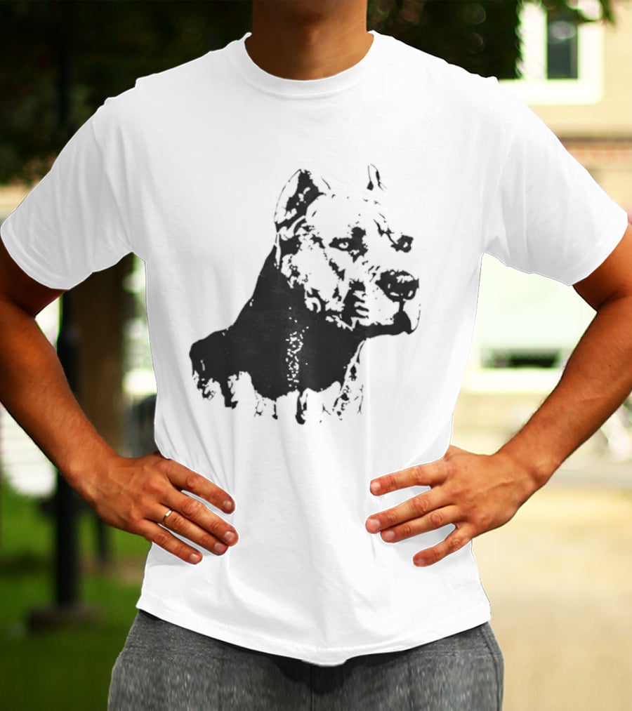 Distressed Pit Bull Dog Face Art For Dog Lovers T-Shirt