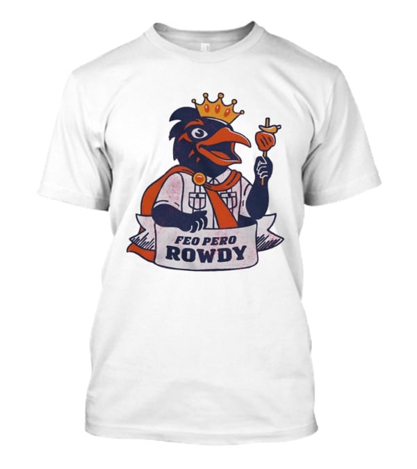 Feo Pero Rowdy Distressed Crow King Feopero With Skewer And Crown T-Shirt