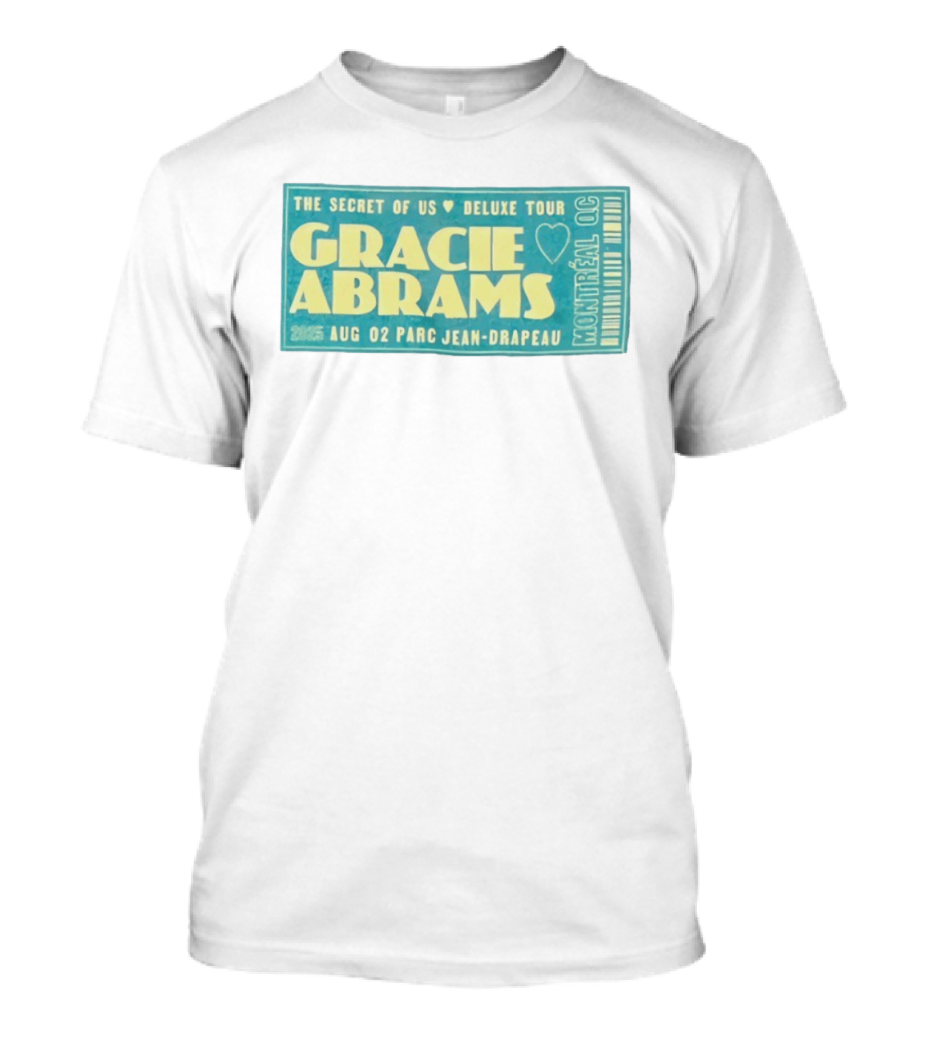 Gracie Abrams The Secret Of Us Deluxe Tour Montreal QC August 02 Parc Jean Drapeau 2025 T-Shirt