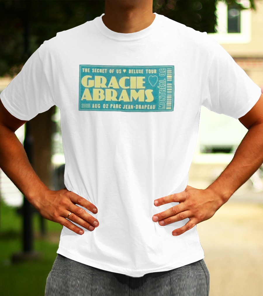 Gracie Abrams The Secret Of Us Deluxe Tour Montreal QC August 02 Parc Jean Drapeau 2025 T-Shirt