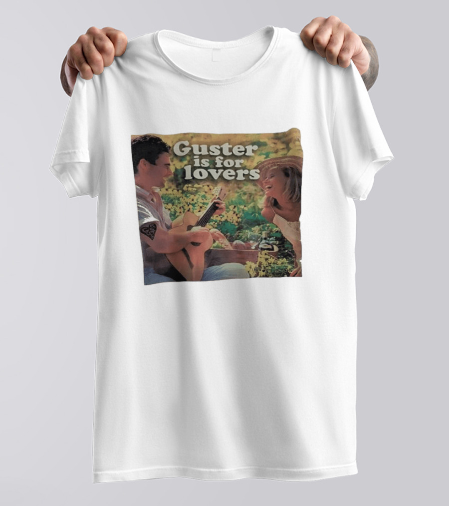 Guster Is For Lovers Romantic Picnic Scene With Guitar And Smiling Couple T-Shirt
