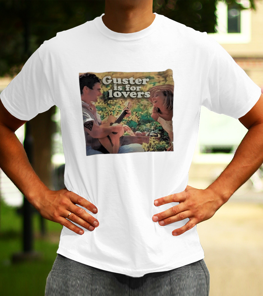 Guster Is For Lovers Romantic Picnic Scene With Guitar And Smiling Couple T-Shirt