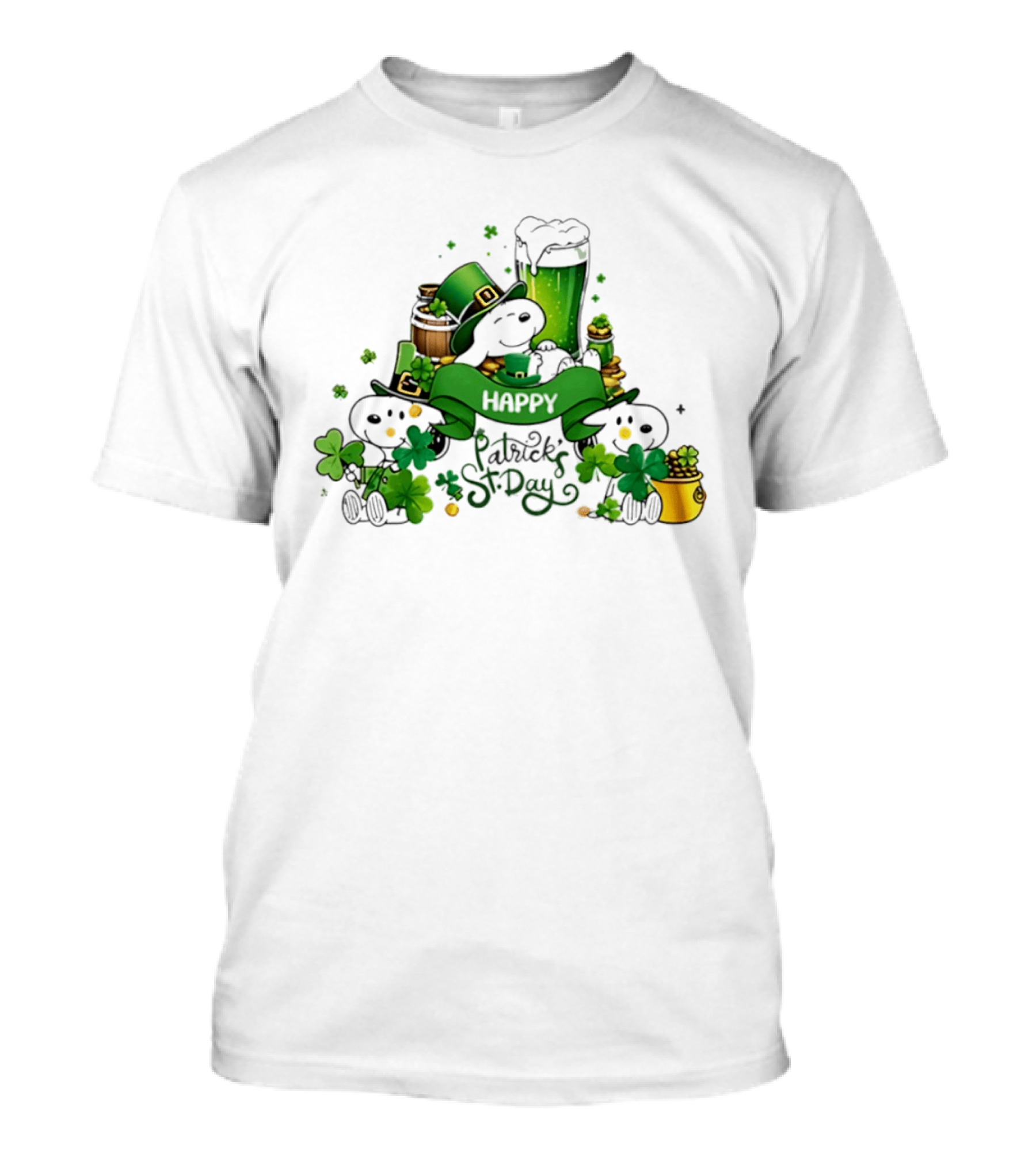 Snoopy St Patrick's Day Peanuts Shamrock Happy T-Shirt