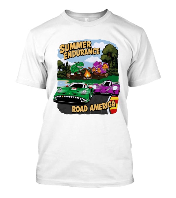 Summer Endurance Road America Racing With Dinosaurs And Dragons T-Shirt