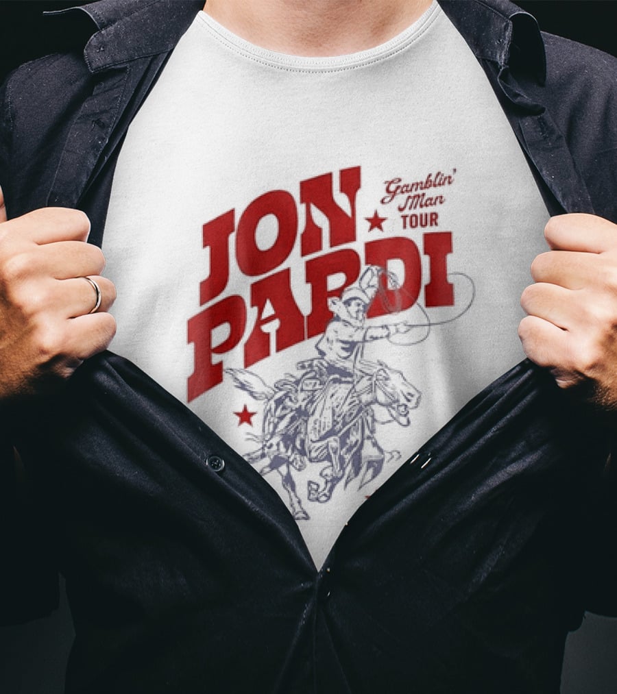 Jon Pardi Gamblin' Man Tour Cowboy Horse Country Music T-Shirt