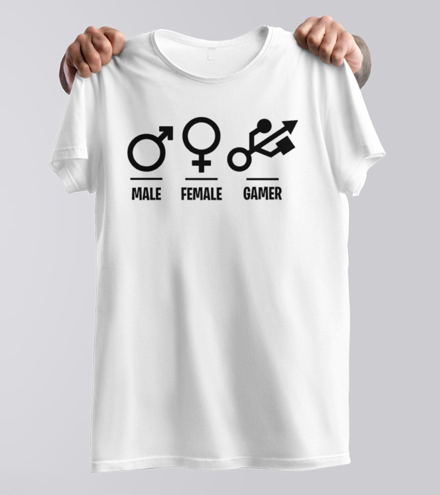 Male Female Gamer USB T-Shirt