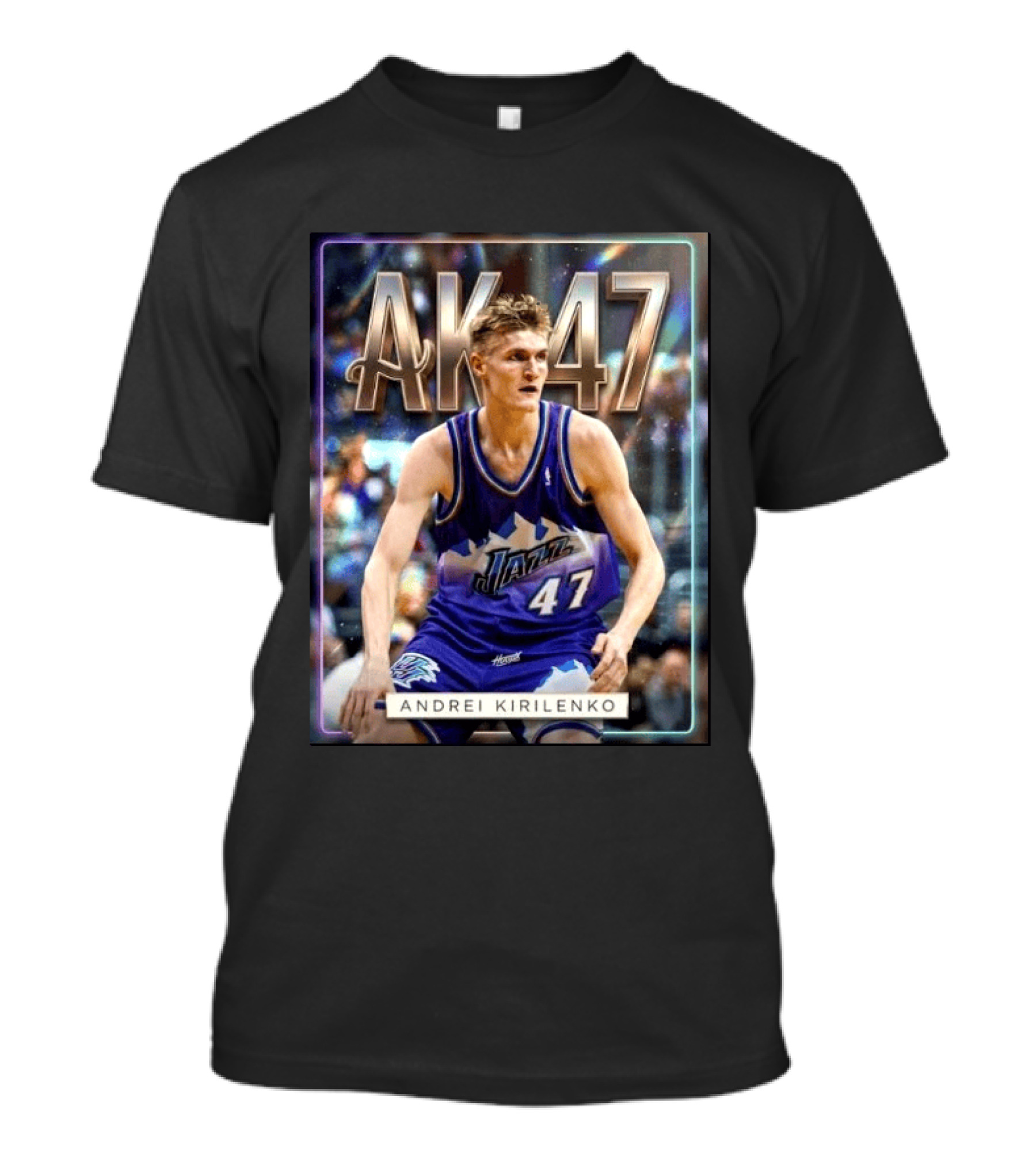 AK 47 Andrei Kirilenko Utah Jazz NBA Basketball Legends T-Shirt