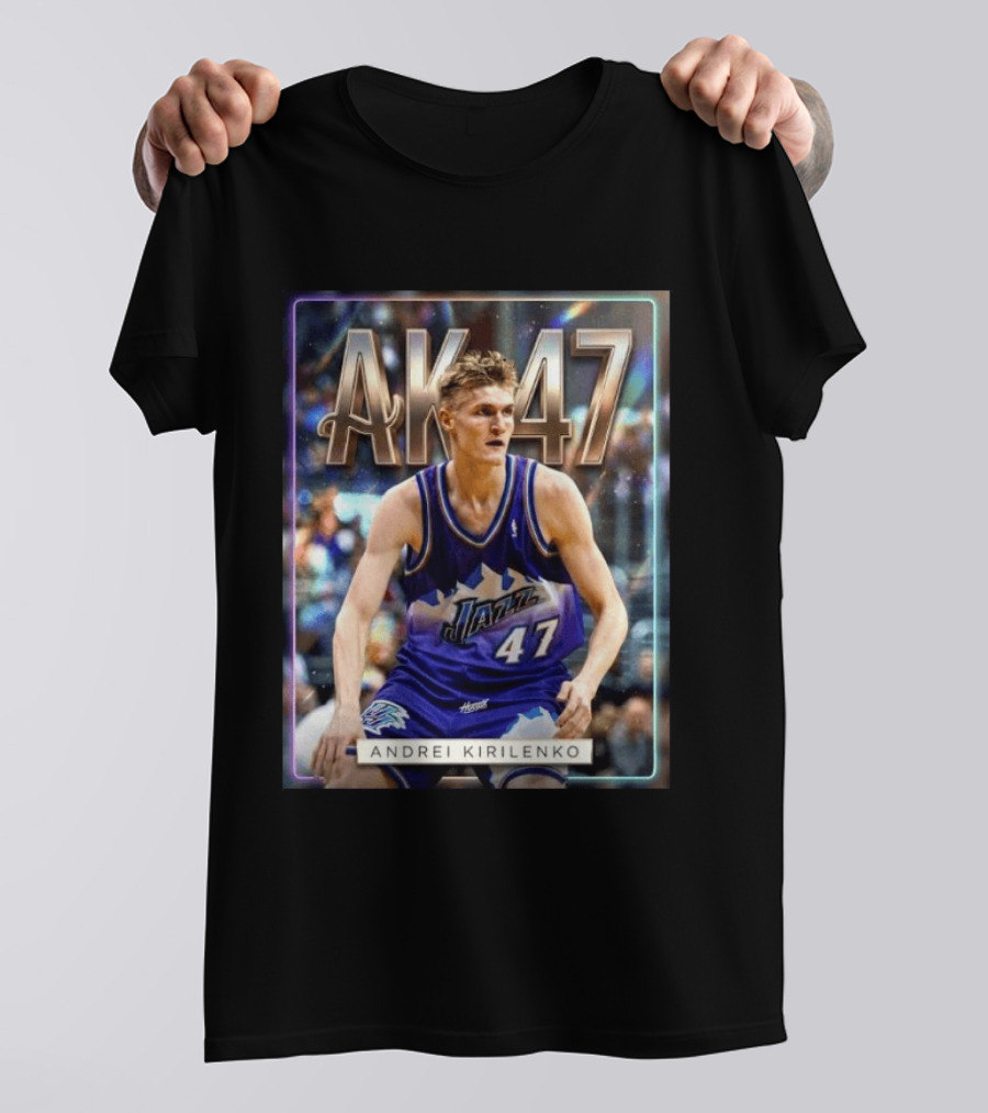 AK 47 Andrei Kirilenko Utah Jazz NBA Basketball Legends T-Shirt