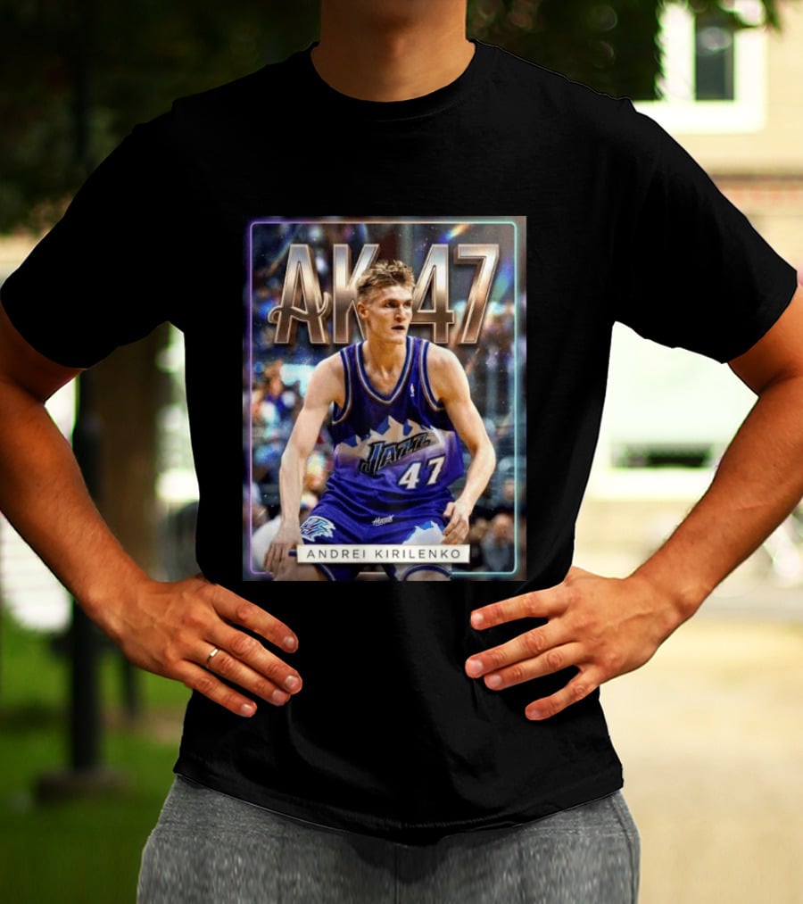 AK 47 Andrei Kirilenko Utah Jazz NBA Basketball Legends T-Shirt
