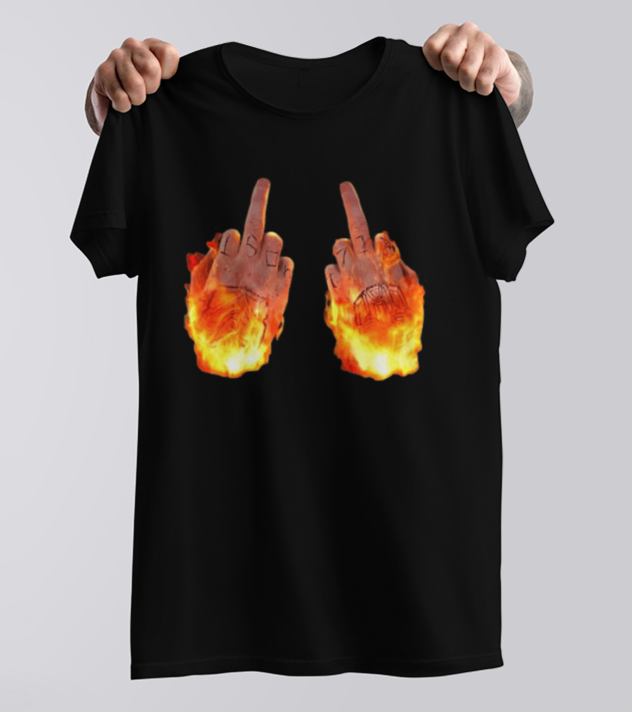 Sid The 3Rd Middle Fingers Flaming Gesture T-Shirt