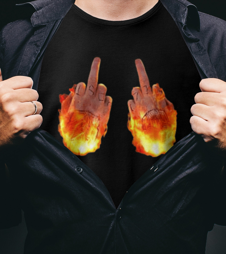 Sid The 3Rd Middle Fingers Flaming Gesture T-Shirt