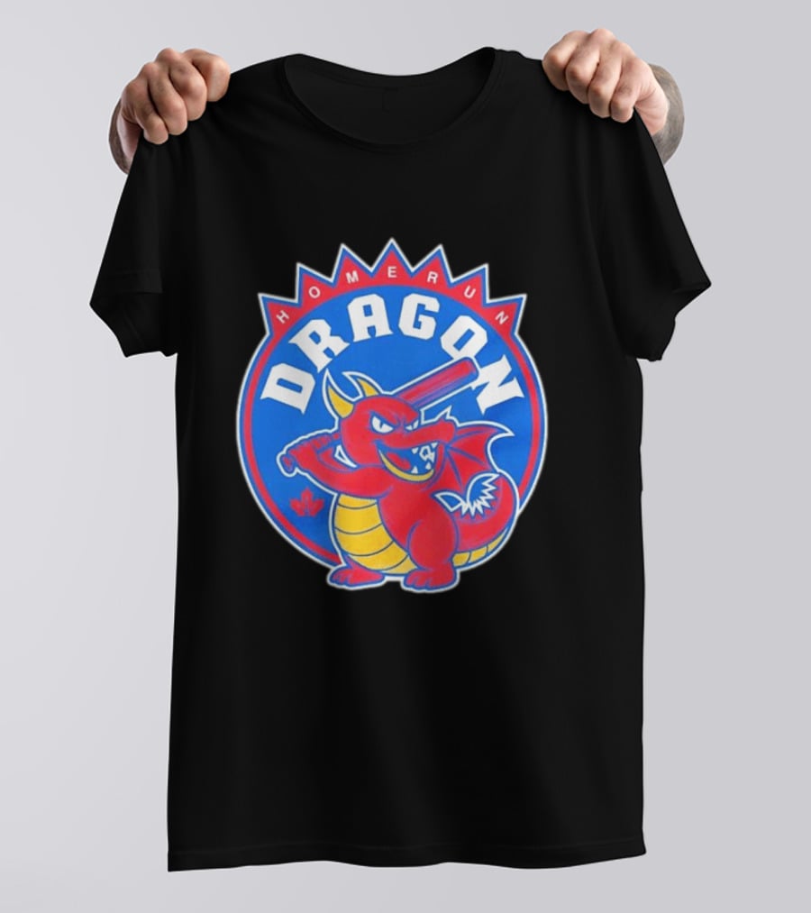 Homerun Dragon Toronto Blue Jays Batter With Red Bat And Maple Leaf T-Shirt