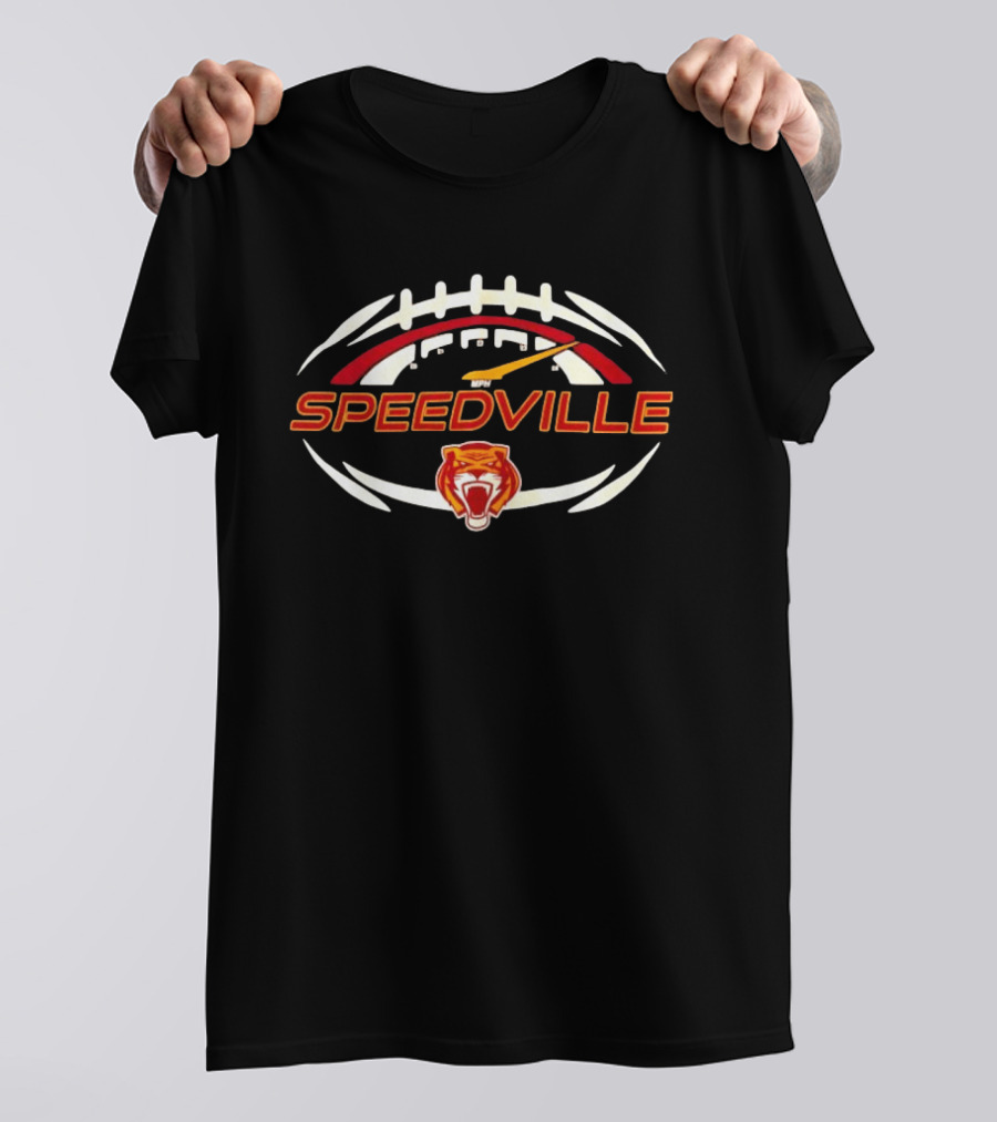 Speedville Tiger Speedometer Football Performance Training Icon Sports T-Shirt