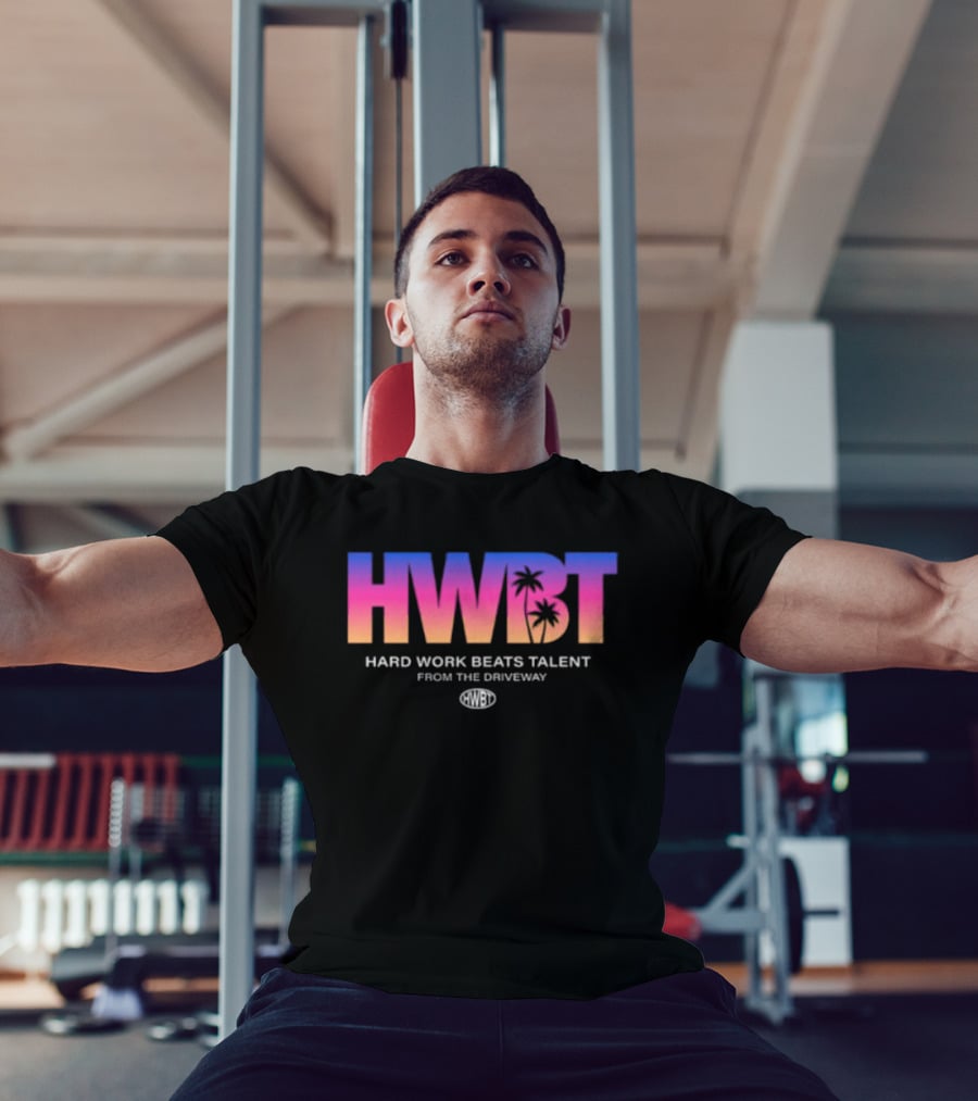 Hwbt Store Miami Sunset Hard Work Beats Talent Oversized T-Shirt