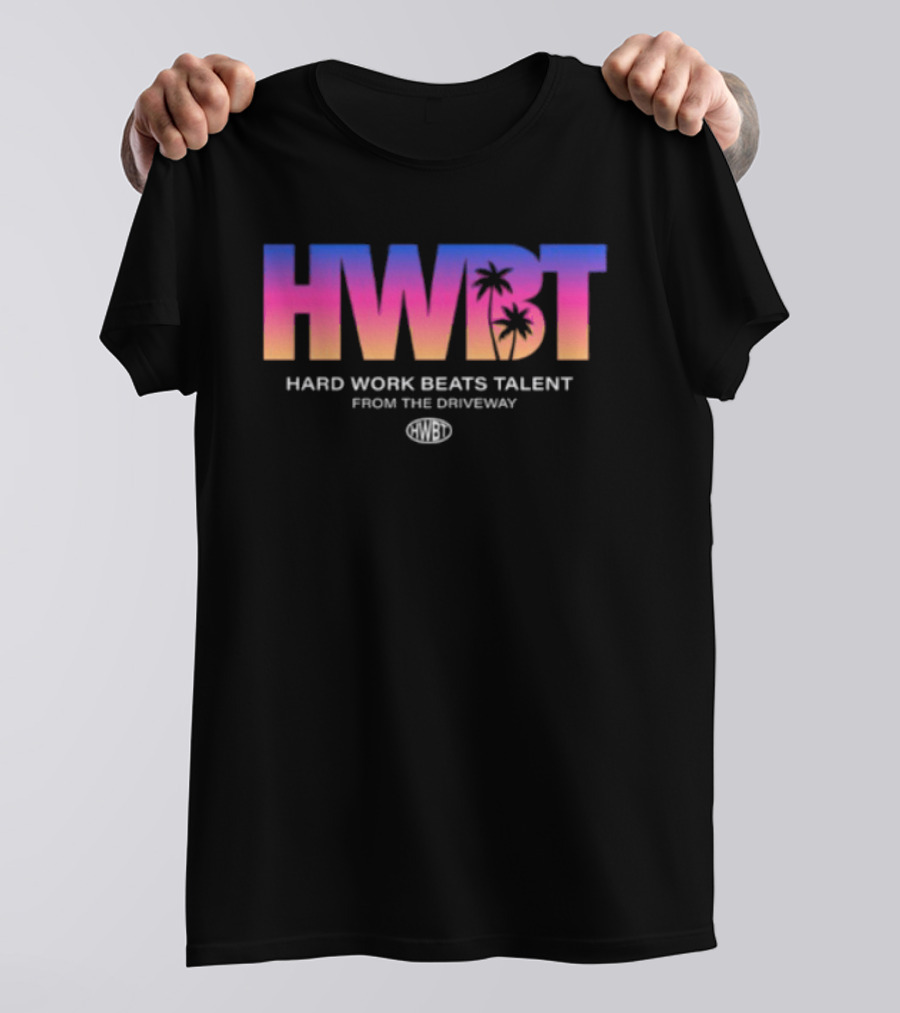 Hwbt Store Miami Sunset Hard Work Beats Talent Oversized T-Shirt