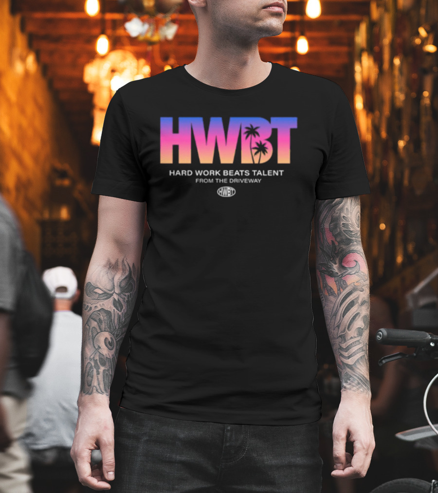 Hwbt Store Miami Sunset Hard Work Beats Talent Oversized T-Shirt