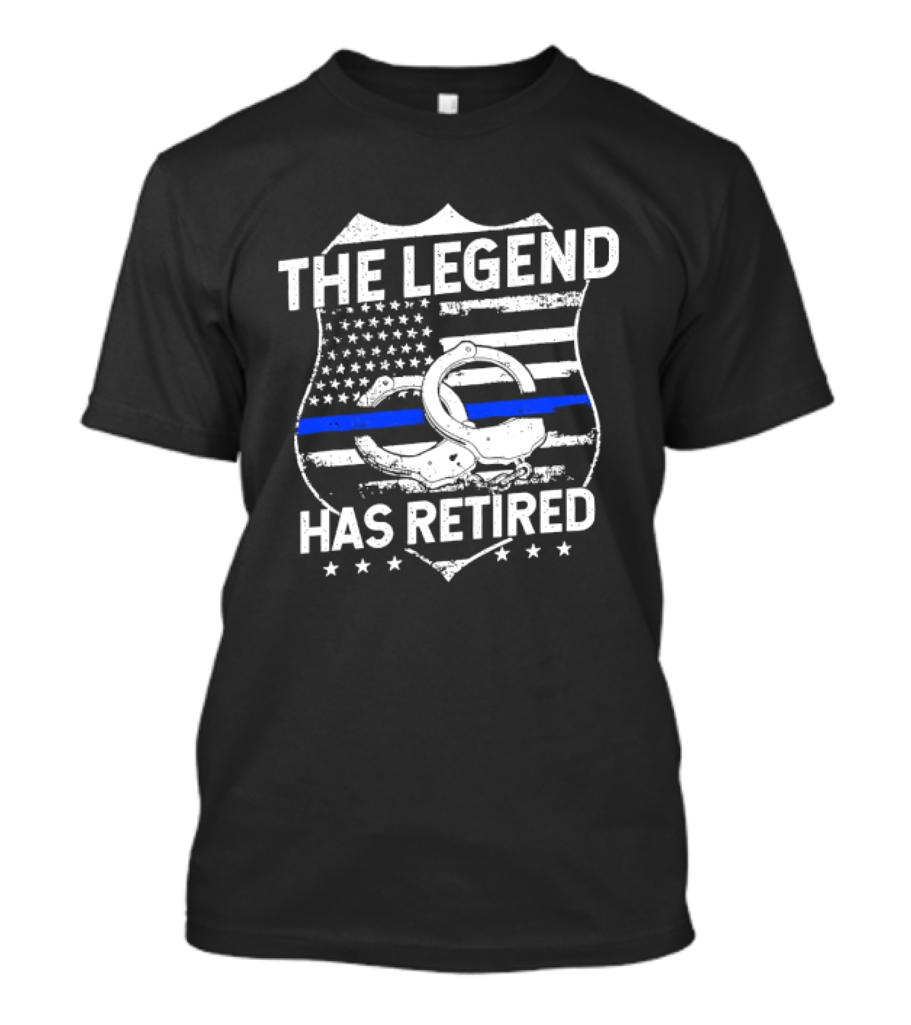 The Legend Has Retired Thin Blue Line Police T-Shirt