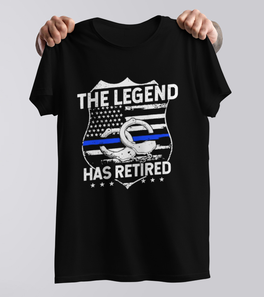 The Legend Has Retired Thin Blue Line Police T-Shirt