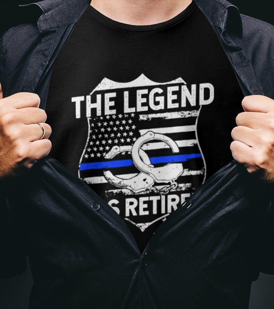 The Legend Has Retired Thin Blue Line Police T-Shirt