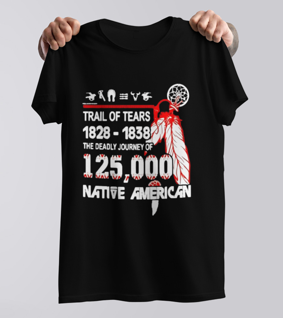Trail Of Tears 1828 1838 Deadly Journey Of 125000 Native American T-Shirt
