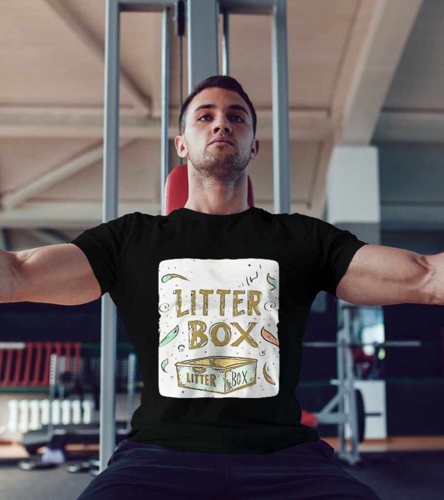 Litter Box Cat Pet Kitten Animal Fun Artwork With Litter Box T-Shirt