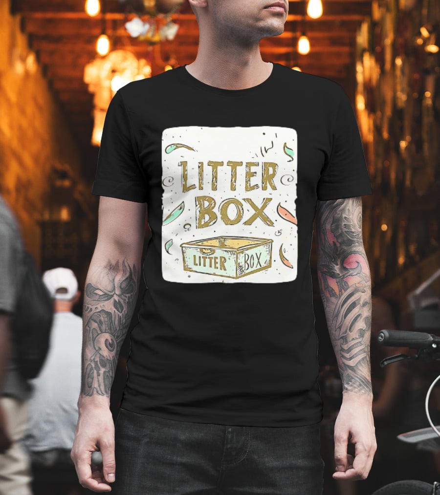 Litter Box Cat Pet Kitten Animal Fun Artwork With Litter Box T-Shirt
