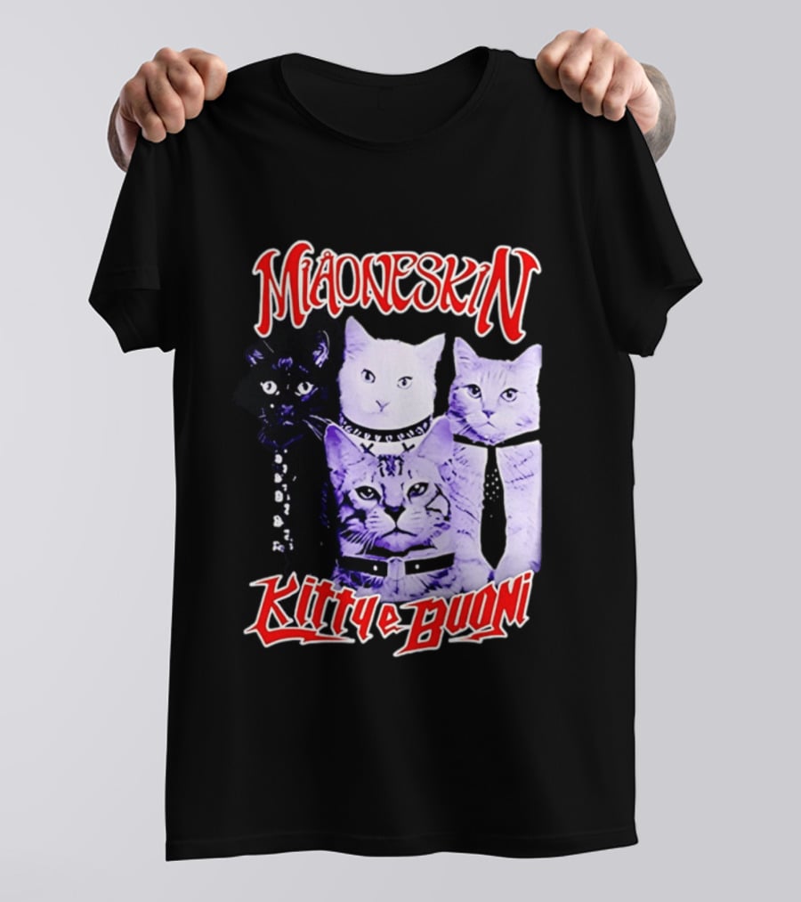 Miaoneskin Kitty E Buoni Maneskin Cats Band T-Shirt