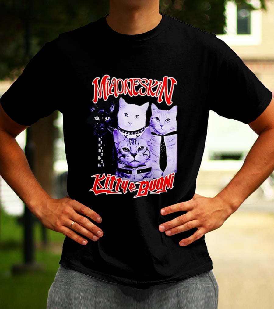Miaoneskin Kitty E Buoni Maneskin Cats Band T-Shirt