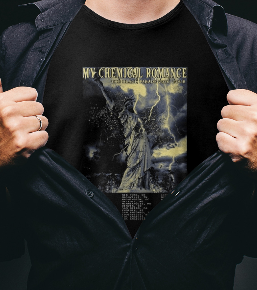 My Chemical Romance The Black Parade 2026 Tour Statue Of Liberty Concert Dates T-Shirt