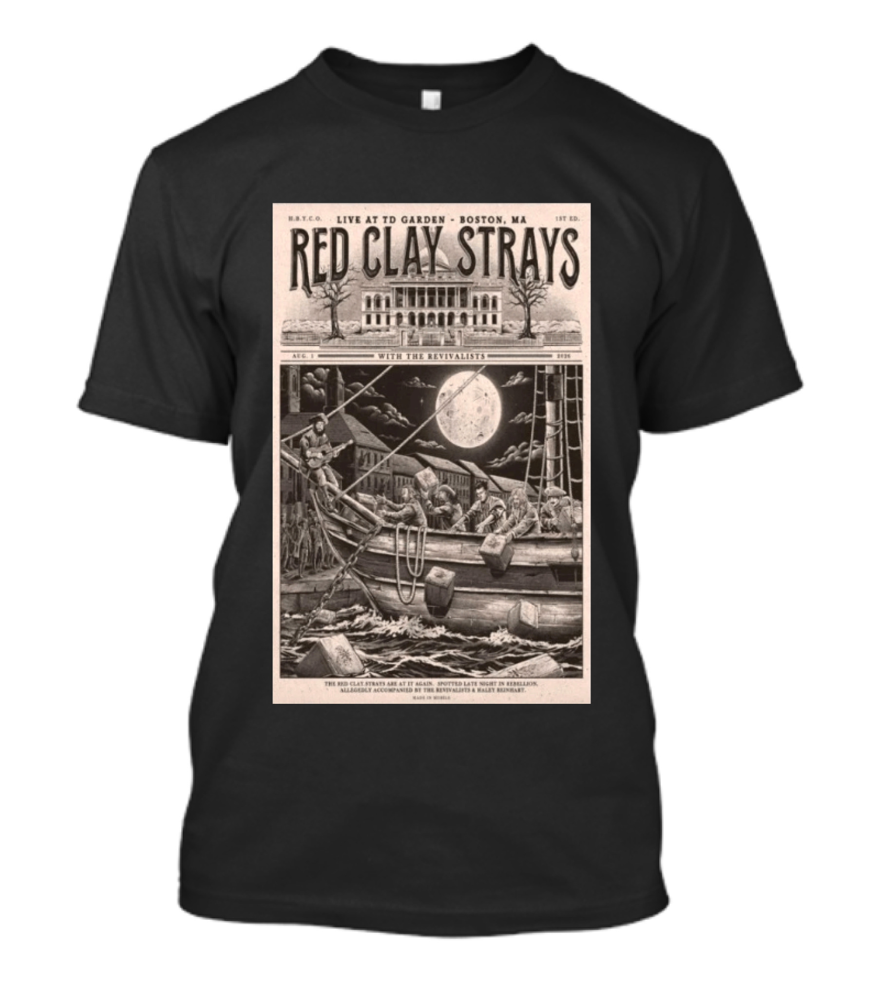 Red Clay Strays August 1 2026 TD Garden Live Boston MA With The Revivalists T-Shirt