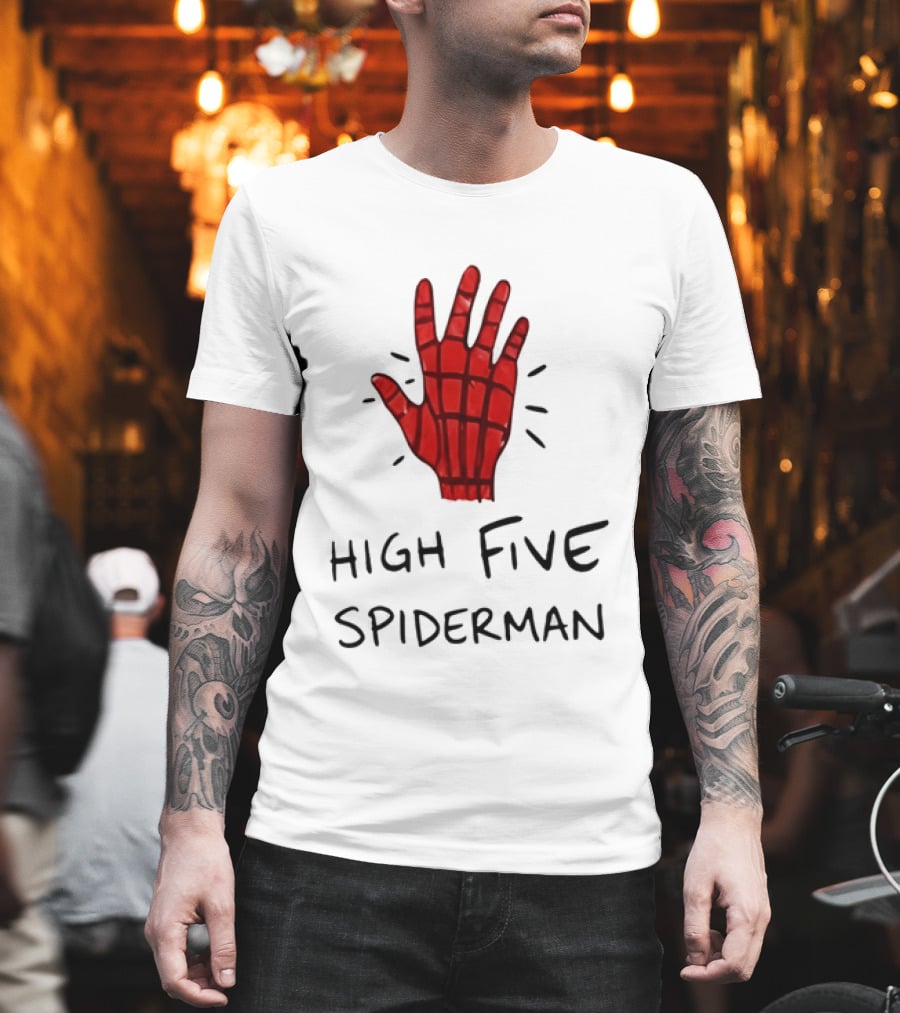 High Five Spiderman Marvel Superhero Comic Book T-Shirt
