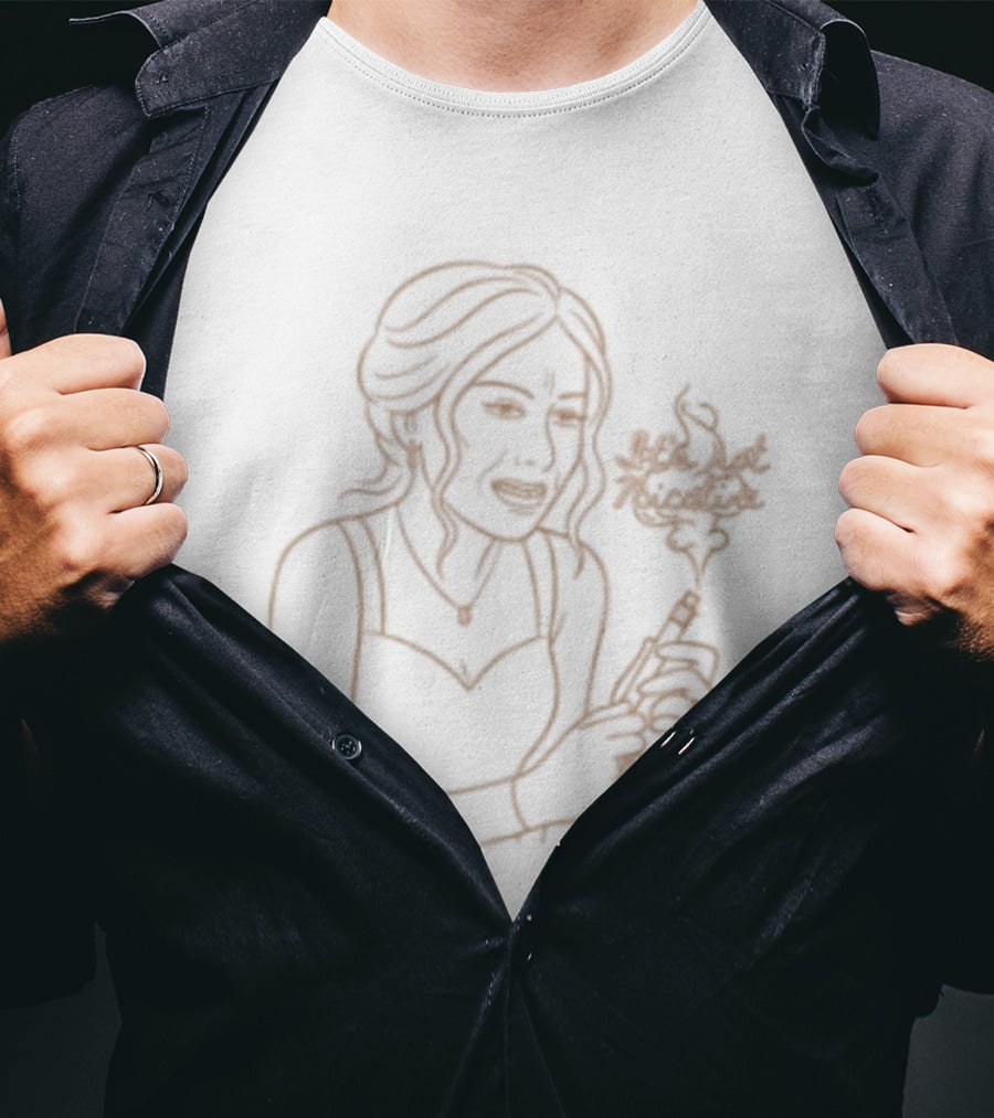Mainfactor Store Jinkx Monsoon It's Not Nicotine Line Art Sketch T-Shirt