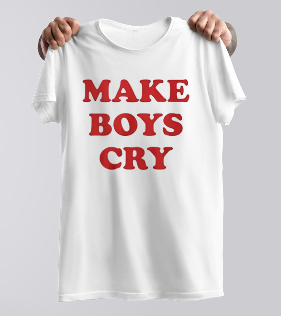 Make Boys Cry Aesthetic Y2K Trendy Red T-Shirt