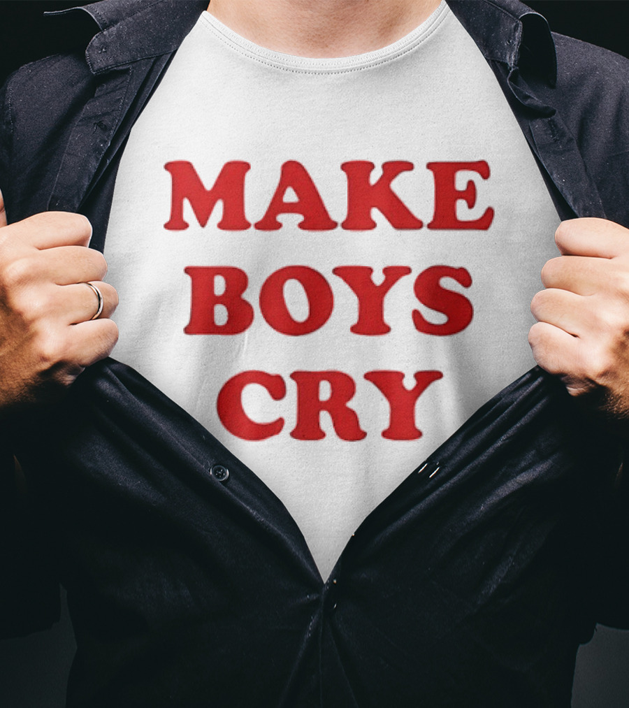 Make Boys Cry Aesthetic Y2K Trendy Red T-Shirt